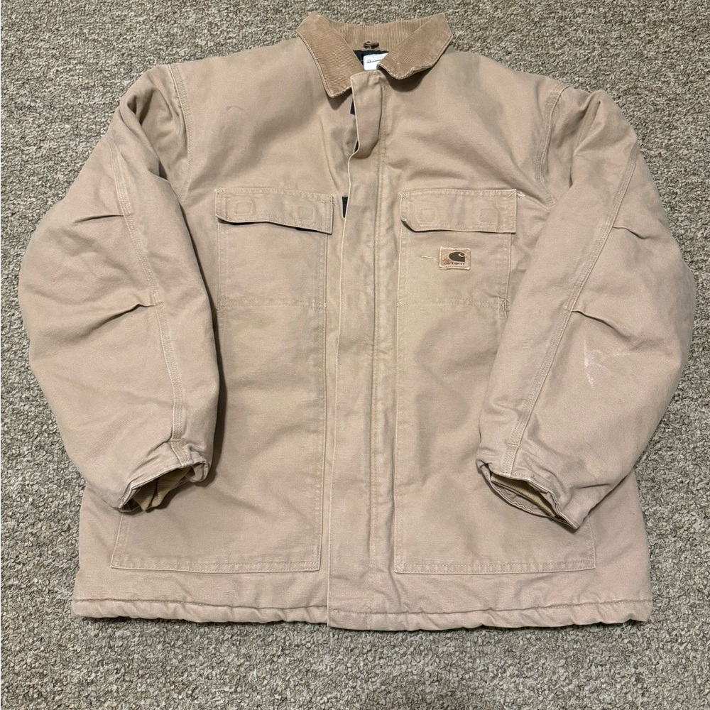 Carhartt Loose Fit Firm Duck Insulated Traditional Coat XL Sand Light Tan